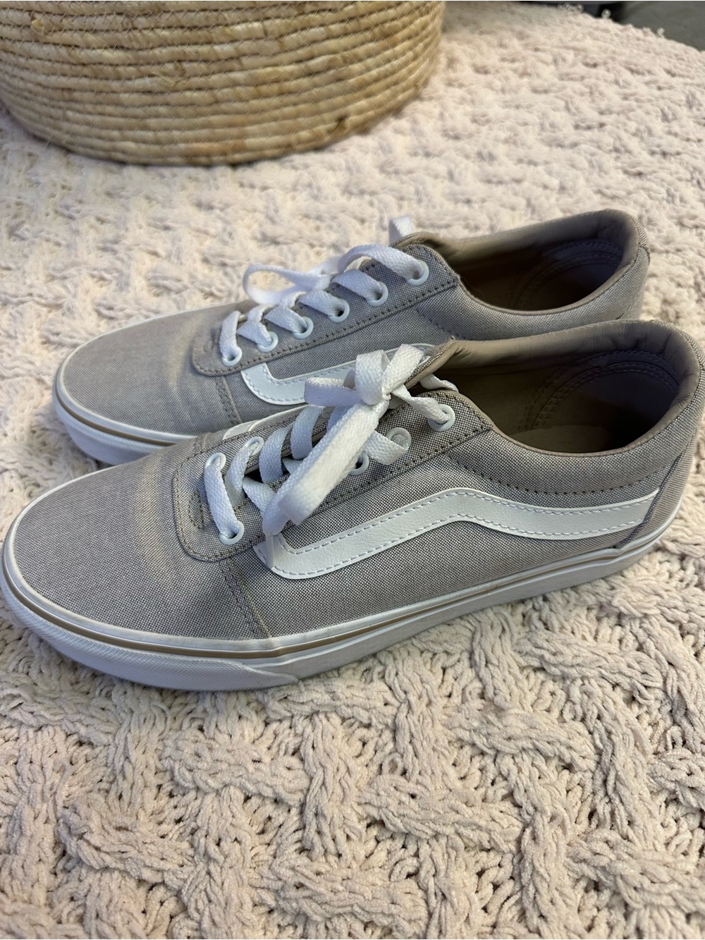 Vans Old Skool Low Top Sneakers - Gray & White